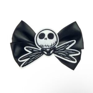 The Nightmare Before Christmas Black Bow with Skeleton Design